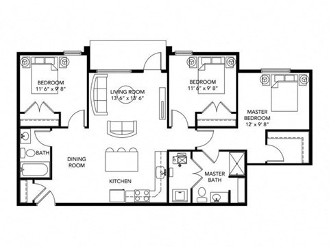 3Bed 2Bath-G at Meadowlark Place Apartments, Georgia